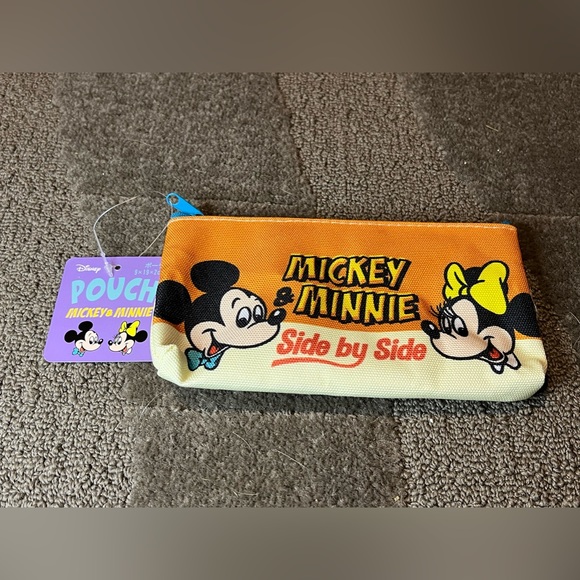 Disney Handbags - Mickey Mouse & Minnie Mouse Small Zipper Pouch Bag Official Disney Japan Classic